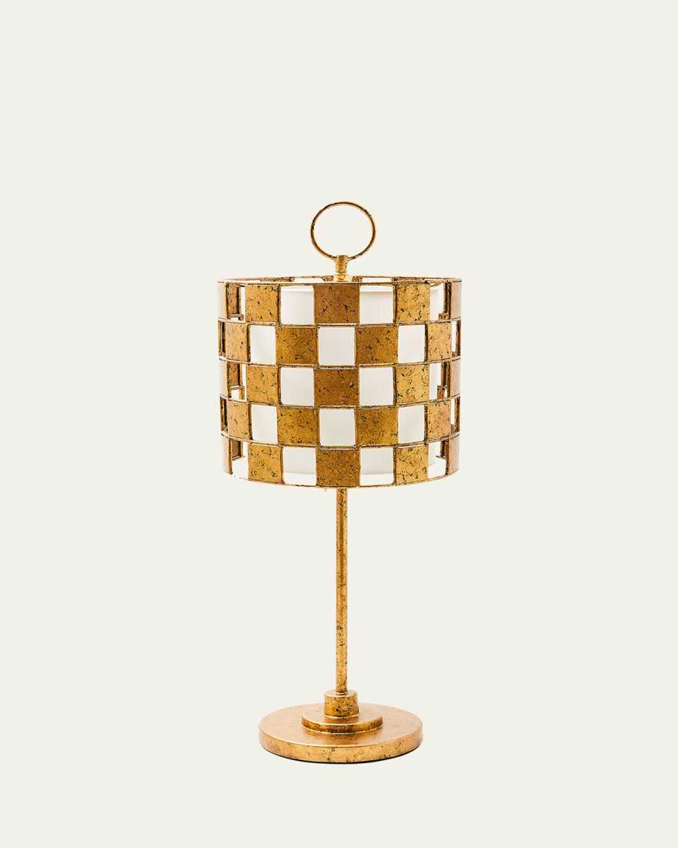 Golden Check Table Lamp